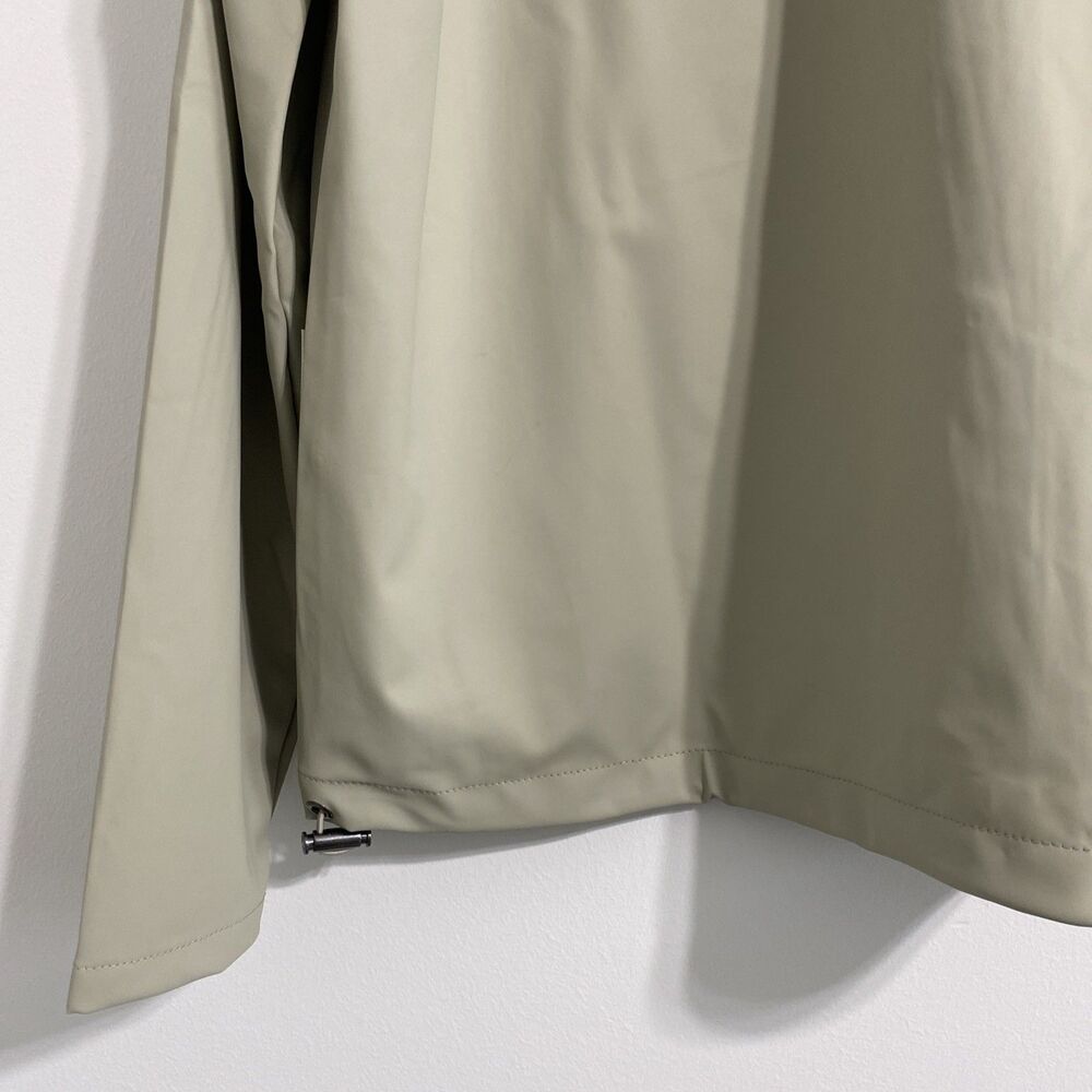 Rains Jacket Unisex Women's Men's L Cement Snap Front Short Hooded Coat NEW - Picture 11 of 16